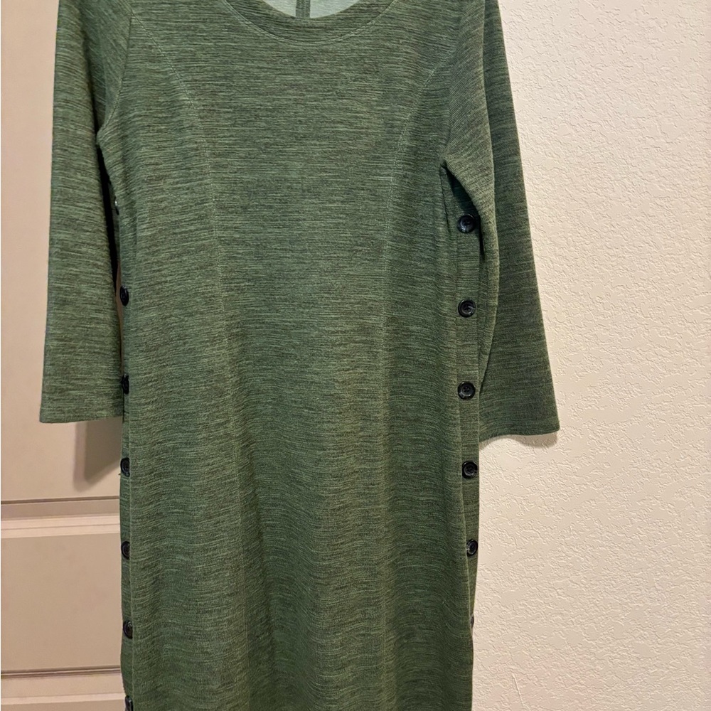 Market & Spruce Green Sheath Dress 3/4 Sleeve Crew Neck